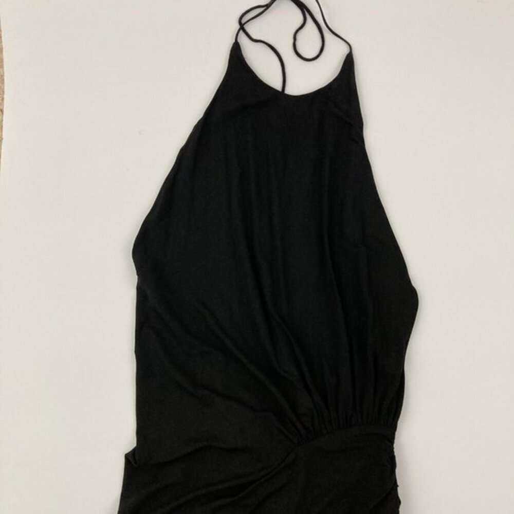 NWT Alexandre Vauthier Draped Halter Jersey Dress Size 36 Black Asymmetric - Picture 3 of 14